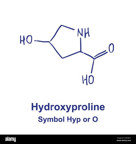 Hydroxyproline Chemical Structure Vector Illustration Hand Drawn Stock