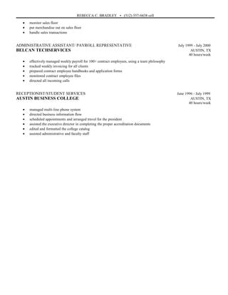 Rebecca Bradley Resume Pdf