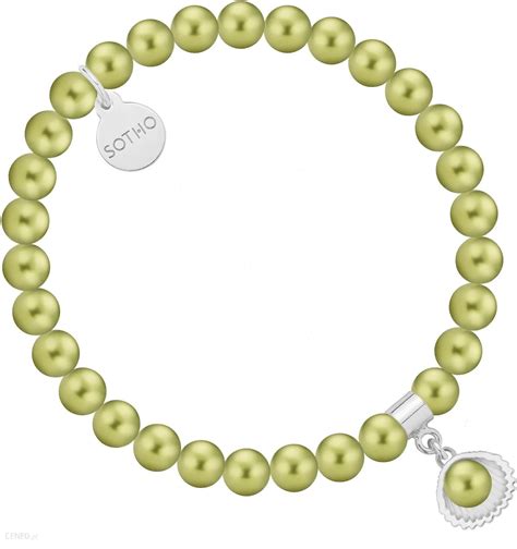 Sotho Bransoletka Z Pere Swarovski Crystal W Kolorze Light Green Ze