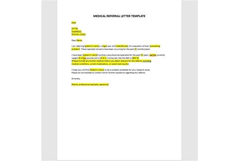 Editable Medical Referral Letter Template Referral Letter Template Medical Referral Letter