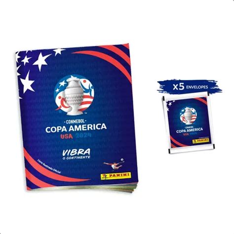 Álbum Copa América Usa 2024 25 Figurinhas Envelopes 5 Capa