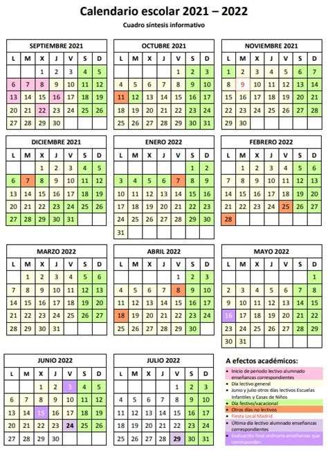 Calendario Escolar De La Comunidad De Madrid Curso Blog