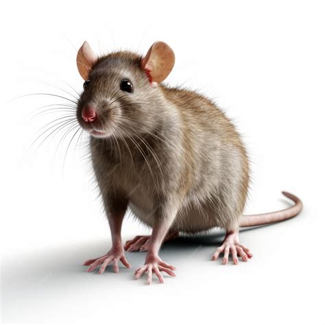 Premium Ai Image Photorealistic Brown Rat Standing On White Background