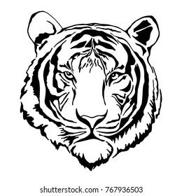 Tiger Head Silhouette Vector Stock Vector (Royalty Free) 767936503 | Shutterstock