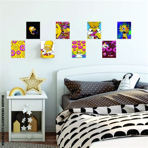 Quadro Decorativo Placa Simpsons Homer Bart Lisa Donut 8unid Shopee