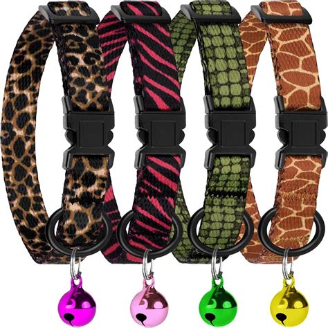 Pet Supplies : 4PCS Breakaway Cat Collars with Bell, Cute Kitty ...