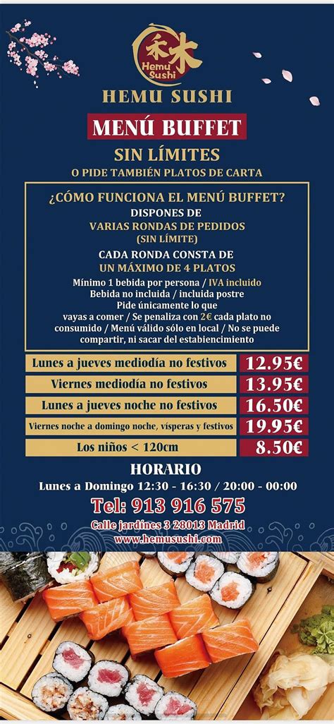 Carta Del Restaurante Hemu Sushi Buffet Libre Madrid