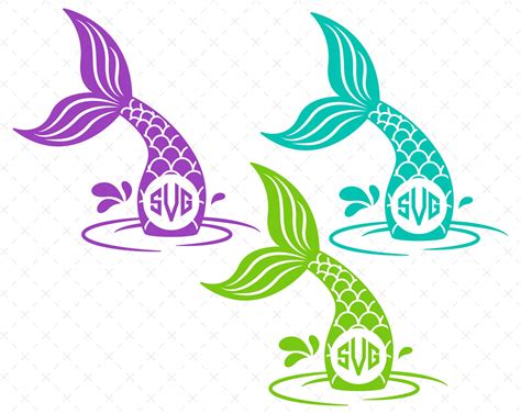 Mermaid Tail Monogram Mermaid Tail Svg Mermaid Monogram Svg Mermaid