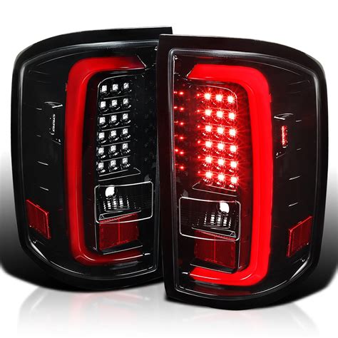 Spec D Tuning Jet Black Housing Clear Lens Red Led Bar Tail Lights