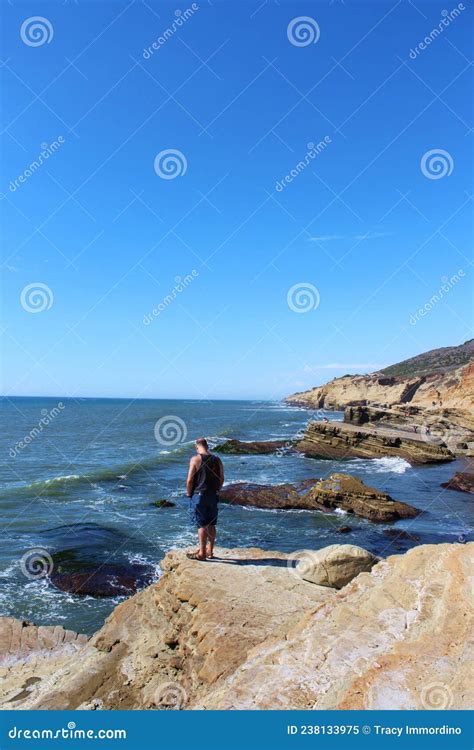 Cliff At Point Vicente Lighthouse An Historic Landmark On The `national