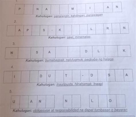 Punan Ng Angkop Na Letra Ang Mga Kahon Upang Makumpleto Ang Salitang