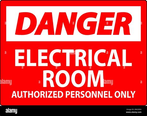 Danger Sign Electrical Room Authorized Personnel Only Stock Vector