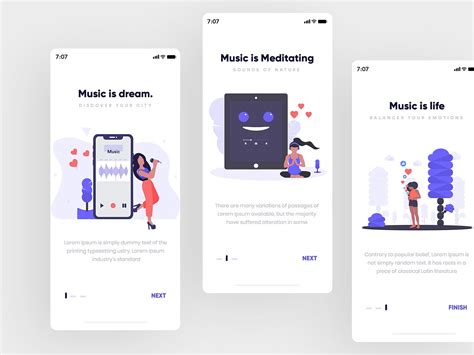 Music Onboarding Screen Bilder Dekoration