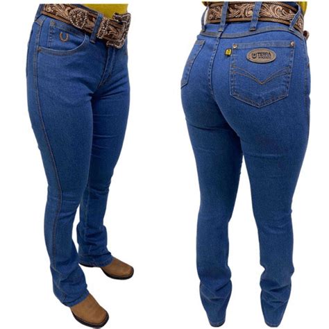 Calça Feminina Terra de Rodeio Flare Delavê Ref 051DV Badana