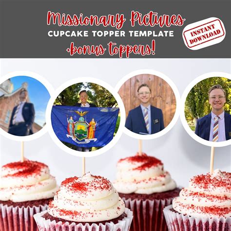 Lds Missionary Cupcake Toppers Customized Cake Toppers Missionary