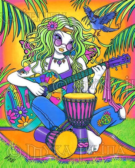 SALE Melody Musical Rainbow Hippie Fairy Original Acrylic