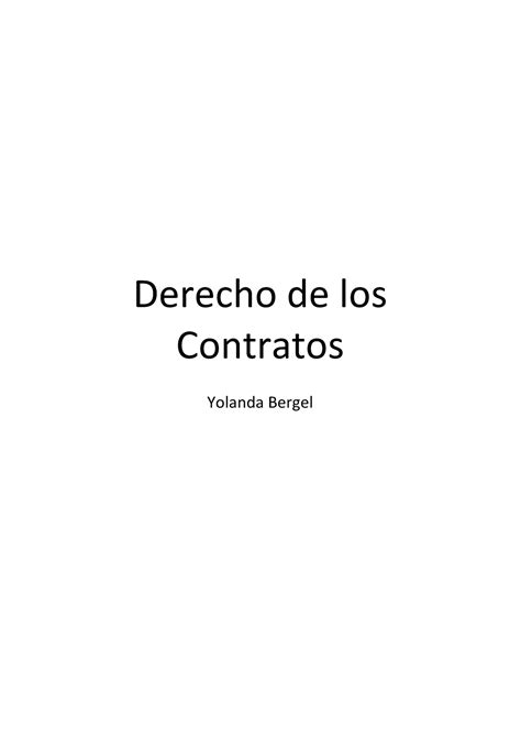 Apuntes Derecho De Contratos Derechodelos Contratos