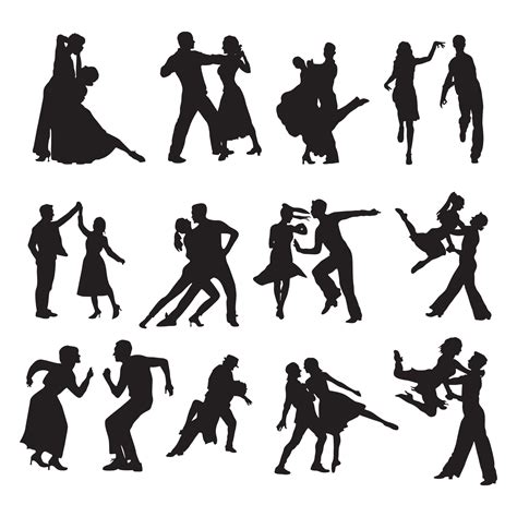 Couple Dancing Silhouette Set 12252641 Vector Art at Vecteezy