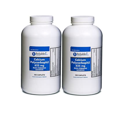 Calcium Polycarbophil 625 Mg 500 Caplets Fibercon Generic Fiber Therapy