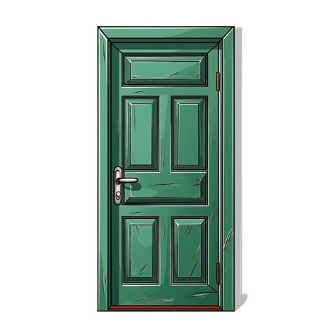 Premium Vector | Green color door cartoon vector white background isolated