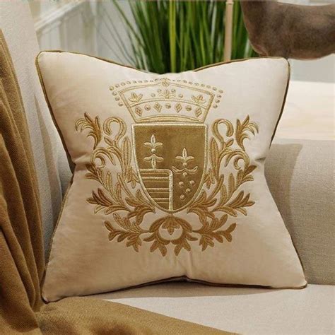 Luxury European Embroidery Velvet Cushion Cover European Pillows Throw Pillows Bedroom