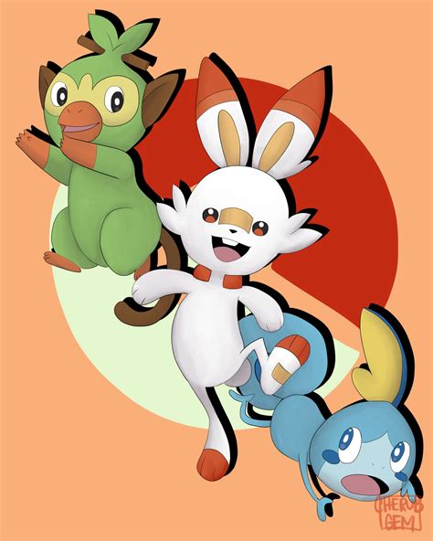 Gen 8 Starters by CherubGem on DeviantArt