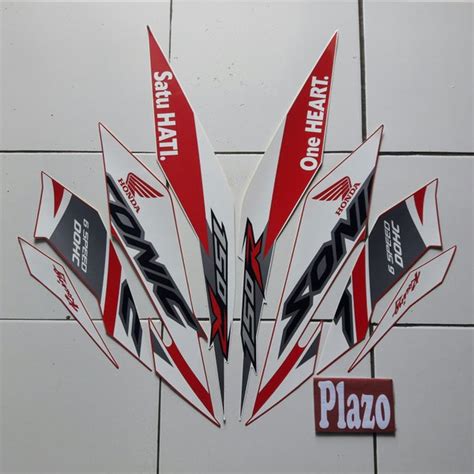 Jual Sticker Striping Motor Honda Sonic R Se Putih Merah Di