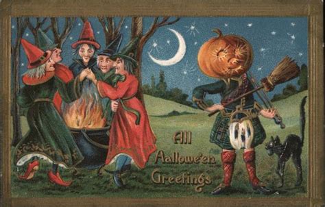 All Halloween Greetings Postcard