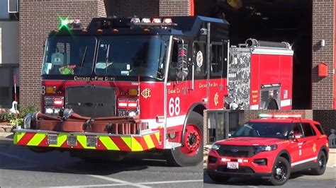 Fire Chicago Fire Dept Engine 68 And Battalion 8 Responding Youtube