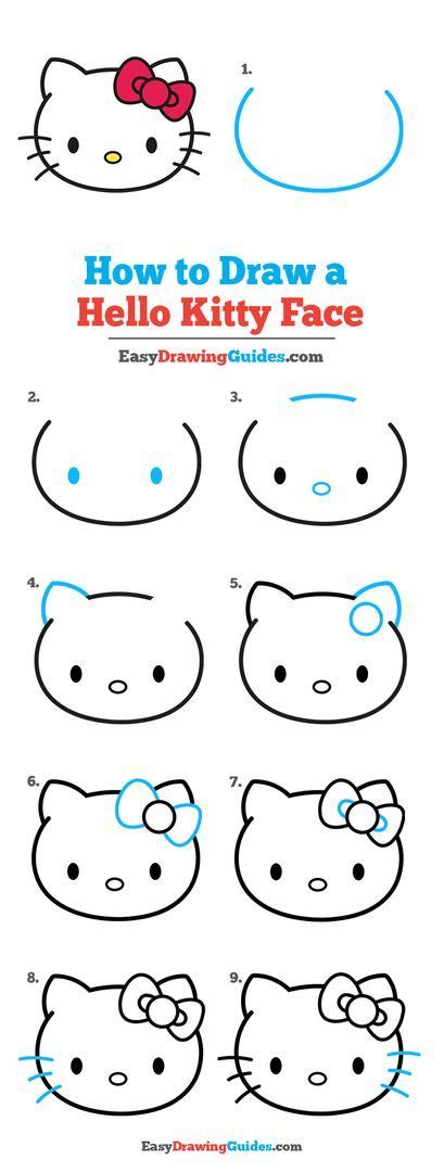 how to draw a hello kitty face step by step instructions for kids and ...