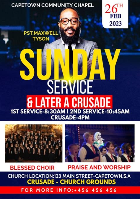 Crusade Service Flyer Template 2 Postermywall