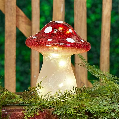 LED Red Mushroom - Large - Cracker Barrel