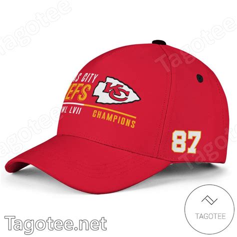 Super Bowl LVII Champions Number 87 Kansas City Chiefs Classic Cap Hat ...