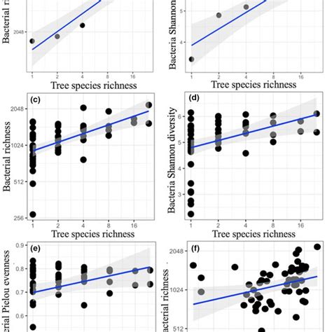 Relationships Between A Tree Species Richness And Bacterial Richness