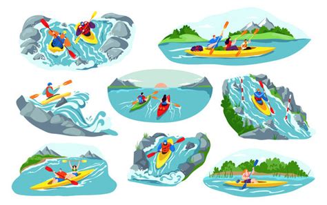 Couple Beach Kayak Stock Illustrations Couple Beach Kayak Clip