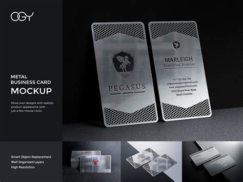 Mockup Design Luxury Metal Business Card Mockups By Ogy Studio On