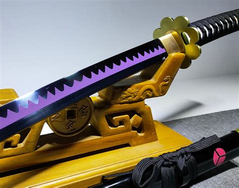 Hand Made Black Purple Blade Anime Swords Are Real Katana Etsy