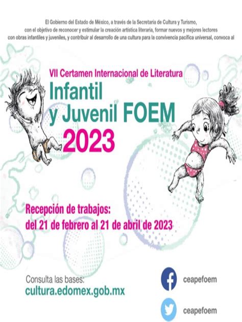 VII Certamen Internacional De Literatura Infantil Y Juvenil FOEM 2023