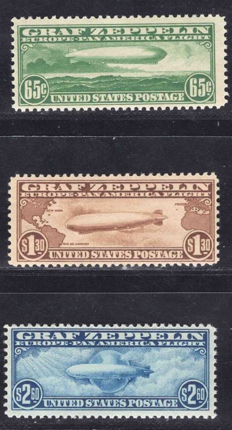 Us Stamps C C Graf Zeppelin Set Mint Og Nh Vf Pf Certs Lot