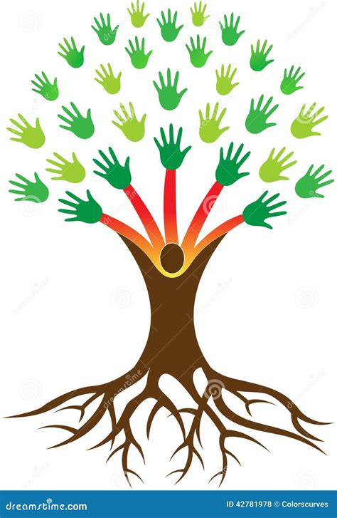 Hands Tree With Root Stock Vector Illustration Of Achieve 42781978