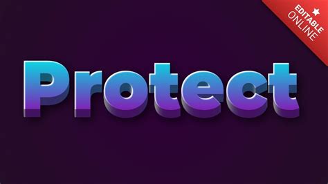 Protect Blue Purple Magic D Text Effect Generator