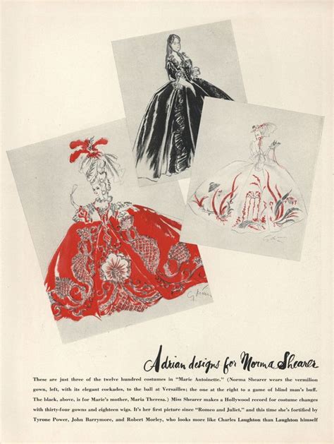 Adrian costume sketches for Norma Shearer in Marie Antoinette | Costume ...