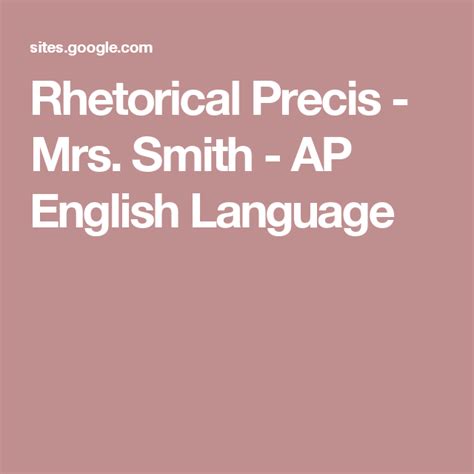 The Words Rhetorial Analysis Mrs Smith Ap English Language On A Pink Background