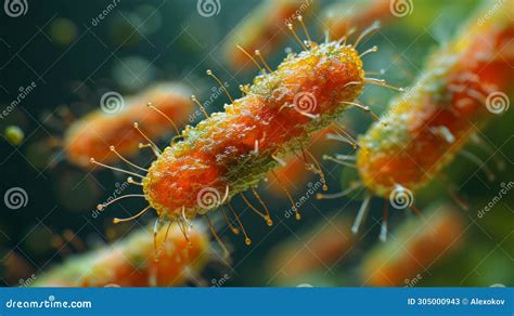 Salmonella Typhi Bacteria Under a Microscope AI Generated Stock ...