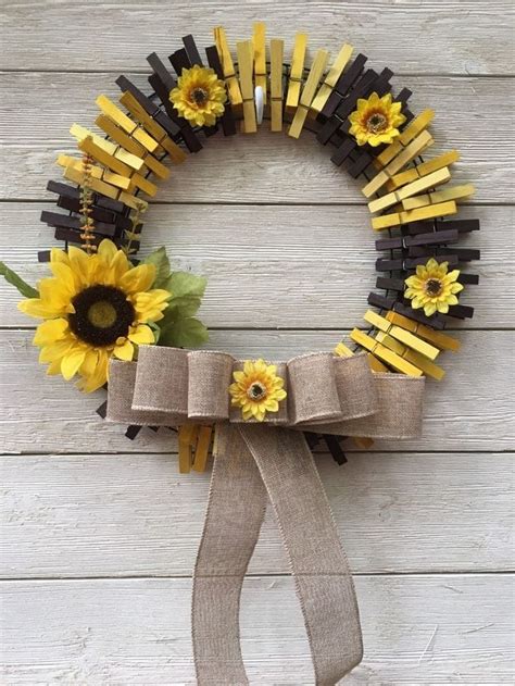 Sunflower Clothesphotos Wreath Summer Wreath Spring Wreath Everyday Fa9 Sunflower Wreath Diy