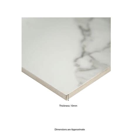 Buy Crystal Bianco 12 In X 24 In Polished Porcelain Marble Look Floor