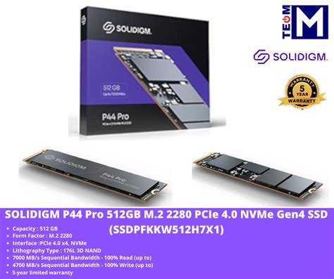 Solidigm 512gb P44 Pro M2 2280 Pcie 40 Nvme Gen4 Ssd Ssdpfkkw512h7x1