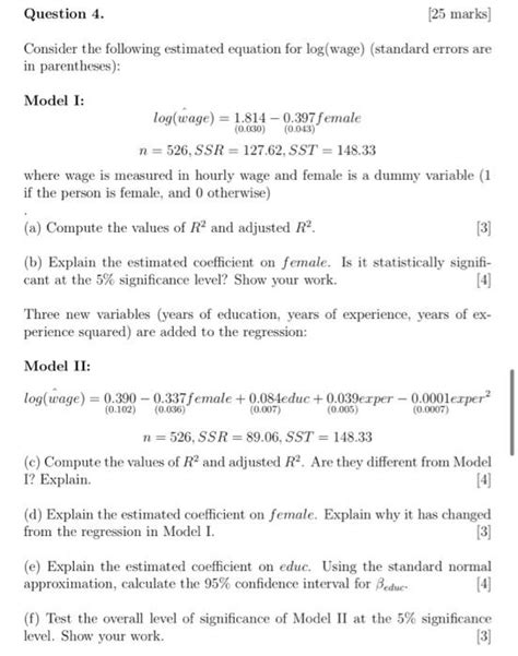 Solved Question 4 25 Marks Consider The Following