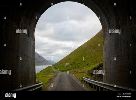 Exiting Tunnel In Trollanes on Kalsoy Island in Faroe Islands Faroes ...