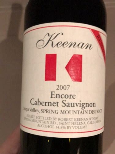 Keenan Encore Spring Mountain District Cabernet Sauvignon Vivino Us